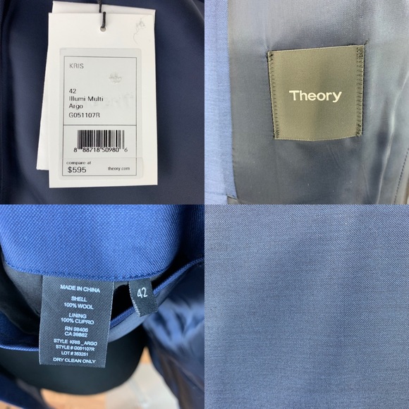 Theory Kris Illuminati Blue Suit Jacket - Picture 8 of 8